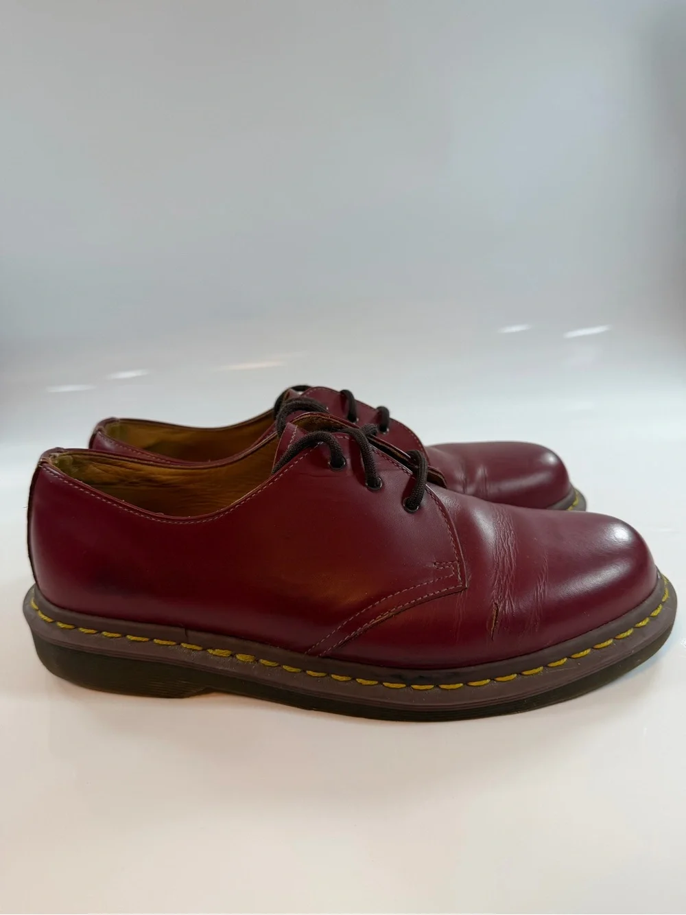 Dr. Martens 1461 Made in England Cherry Red‎ Leather Oxfords Size 9